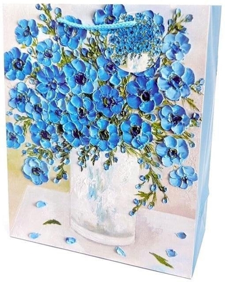 Picture of Torebka ozdobna matowa 26x32x12cm Kwiaty