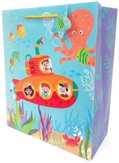 Picture of Torebka ozdobna matowa 26x32x12cm ód podwodna