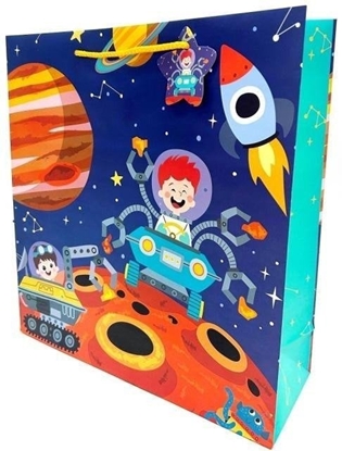 Picture of Torebka ozdobna matowa 35x37x12cm Astronauta