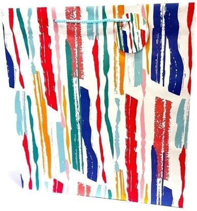 Picture of Torebka ozdobna matowa 35x37x12cm Paski