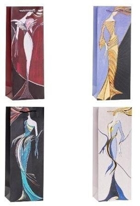 Picture of Torebka ozdobna na butelk 12x35x9cm mix ROZETTE