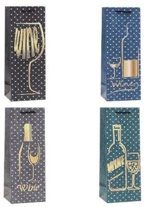 Picture of Torebka ozdobna na butelk 12x36x9cm mix ROZETTE