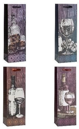 Picture of Torebka ozdobna na butelk 12x36x9cm mix ROZETTE