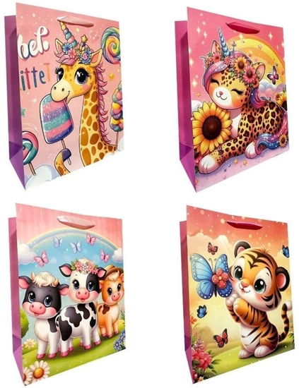 Picture of Torebka ozdobna prezentowa 30x42x12 cm 2420A mix  cena za 1 szt