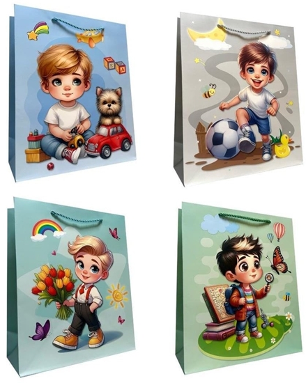 Picture of Torebka prezentowa dziecica M chopiec mix