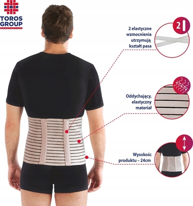 Picture of TOROS-GROUP Pas pooperacyjny z szynami usztywniajcymi , porowaty - Wysokoâ  24 cm rozmiar 7 - 150P(b)-5