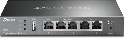 Изображение Tp-Link Omada ER605 ar vadiem pievienojams rūteris Tīkls Gigabit Ethernet Melns