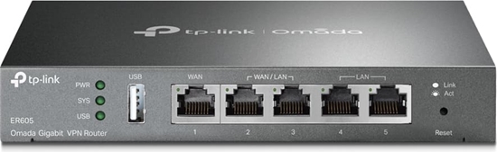 Изображение Tp-Link Omada ER605 ar vadiem pievienojams rūteris Tīkls Gigabit Ethernet Melns