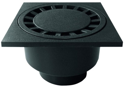 Изображение Trapas ACO, 20x20cm, is ABS plastiko, juodas, su vert. 110mm istekejimu, 1,4 l/s, A15, 310094