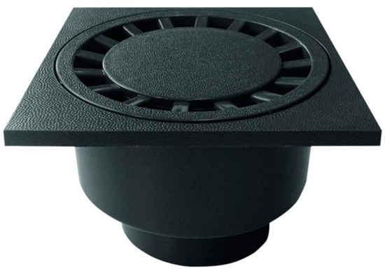 Изображение Trapas ACO, 20x20cm, is ABS plastiko, juodas, su vert. 110mm istekejimu, 1,4 l/s, A15, 310094