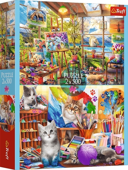 Изображение Trefl Puzzle Sztuka malowania 2x500 elementów (37530)