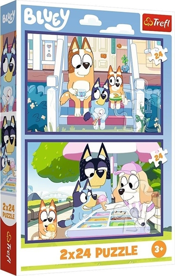 Изображение Trefl Puzzle Zabawna Bluey 2x24 elementów (34446)