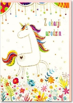 Picture of Trend Karnet B6 Urodziny, jednoroec silver TS82