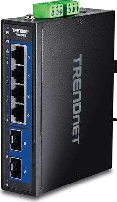 Picture of Trendnet 6-Port Industrial 2.5G DIN-Rail Switch with 10G SFP
