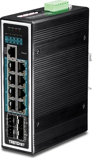 Picture of Trendnet Industrie Switch 12Port Gbit ManagedL2+ PoE+ Metall