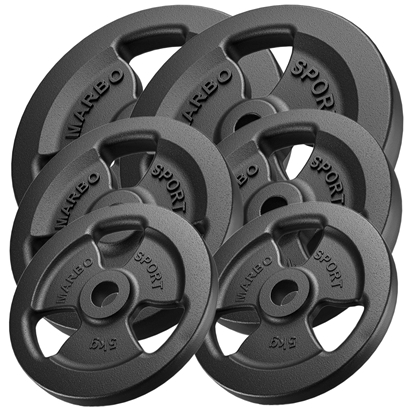 Attēls no Tri-Grip svaru disku komplekts no čuguna 60 kg / 2 x 15 kg + 2 x 10 kg + 2 x 5 kg - Marbo Sport