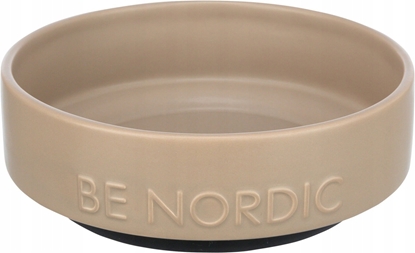 Attēls no Trixie BE NORDIC bowl, ceramic/rubber, 1.2 l/ø 18 cm, taupe