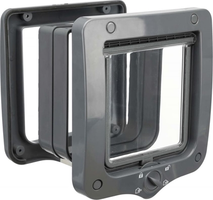 Attēls no Trixie Drzwiczki dla kota z 4 formami zamknicia, 2 tunele, szare