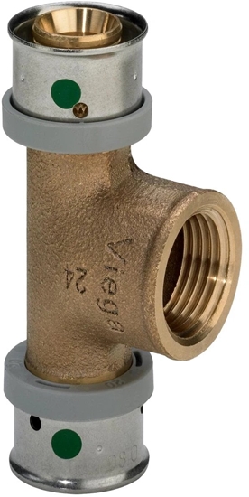 Picture of Trójnik 16 x 1/2 x 16 braz / blyszczacycznik do rur