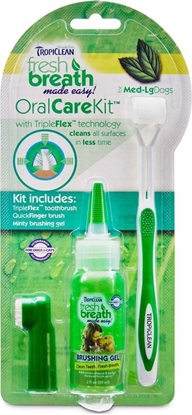 Picture of Tropiclean Tropiclean Oral Care Kit - zestaw do czyszczenia zbów dla ras rednich i duych uniwersalny