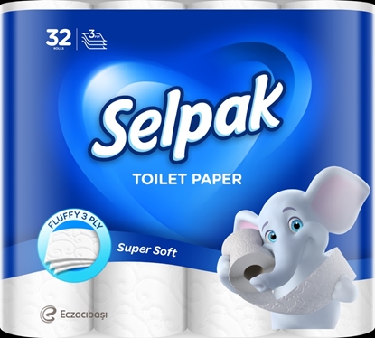 Picture of Tualetes papīrs SELPAK, 3 slāņi, 16.8m, 140 loksnes, 32 ruļļi