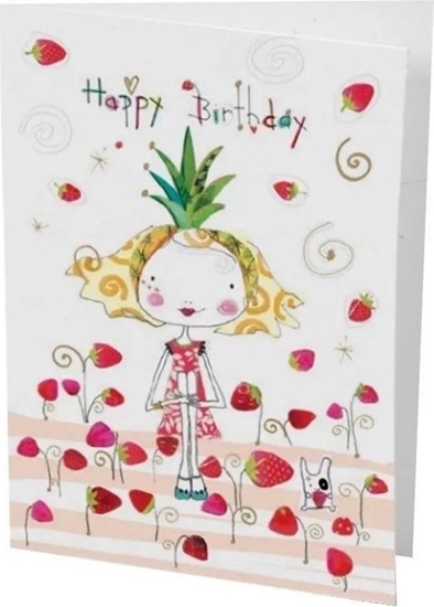 Picture of Turnowsky Karnet B6 + koperta Urodziny Dziewczynka truskawki