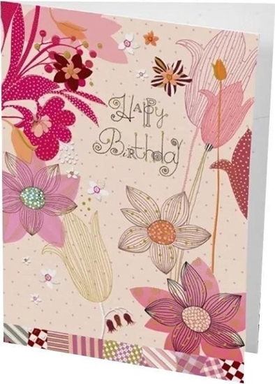 Picture of Turnowsky Karnet B6 + koperta Urodziny Kwiaty róowe