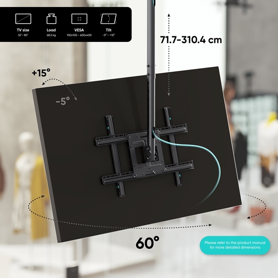 Picture of TV SET ACC CEILING MOUNT/32-80" BLACK N2L-B ONKRON