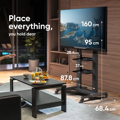 Attēls no TV SET ACC MOBILE STAND/40-80"/BLACK TS2771-B ONKRON