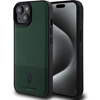 Picture of U.S. Polo PU Apple iPhone 15 Leather Mesh Pattern Double Horse Case Green