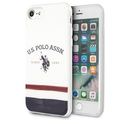 Attēls no U.S. Polo PU US Polo USHCI8PCSTRB iPhone 7/8/SE 2020 / SE 2022 biały/white Tricolor Pattern Collection