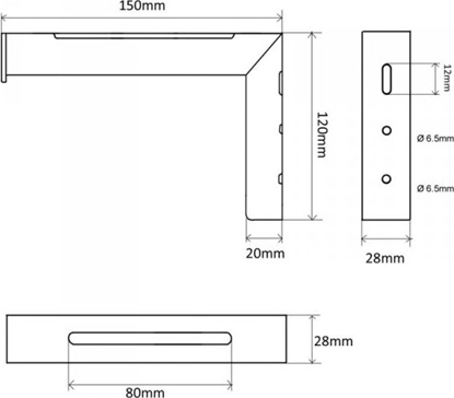 Picture of Uchwyt do projektorów Maclean Zestaw 2 wieszaków do ekranów projekcyjnych Maclean MC-923, max. obcienie 25KG (dla zestawu), ze stali