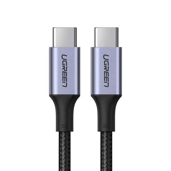 Изображение Ugreen Ugreen US316 70427 USB-C - USB-C PD QC FCP cable 100W 5A 480Mb/s 1m - gray Black