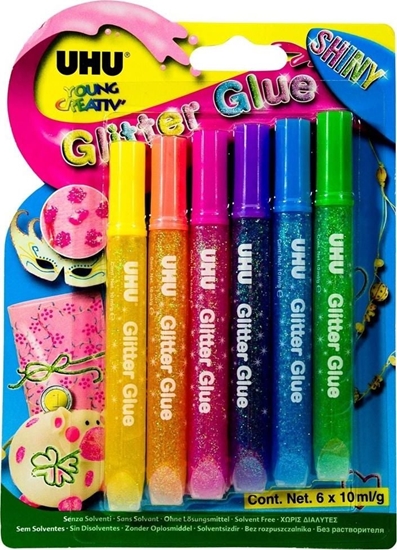 Изображение UHU Klej brokatowy Creative Glitter 6 kolorów UHU