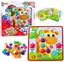 Изображение Ukadanka Guzikowa Mozaika Kreatywna Kolorowa 12 Plansz 46 Guzików LEAN Toys