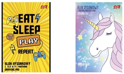 Picture of Unipap Blok rysunkowy A4/16K kolorowy MIX (10szt)