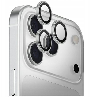 Picture of UNIQ Optix Aluminum Camera Lens Protector for iPhone 17 Pro / iPhone 17 Pro Max with Applicator Silv