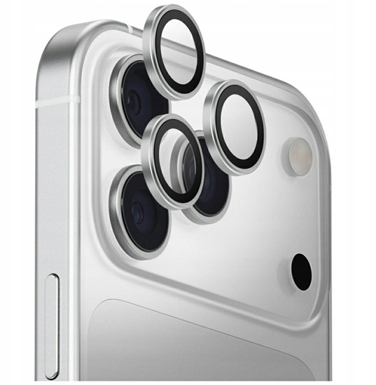Picture of UNIQ Optix Aluminum Camera Lens Protector for iPhone 17 Pro / iPhone 17 Pro Max with Applicator Silv