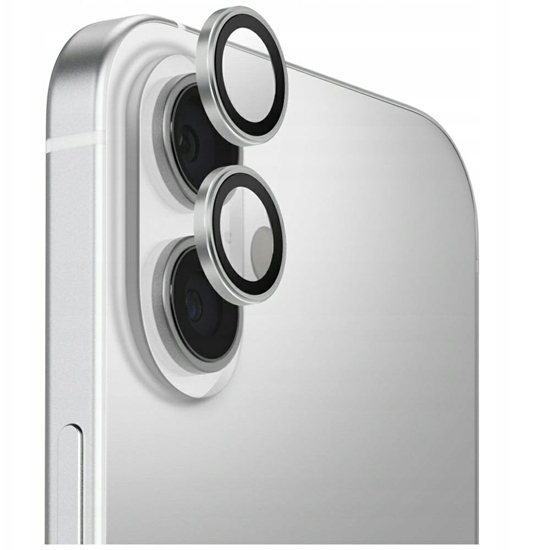 Picture of UNIQ Optix Aluminum Camera Lens Protector for iPhone 17 with Applicator Silver
