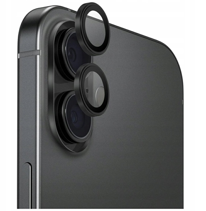 Picture of UNIQ Optix Aluminum Camera Lens Protector for iPhone 17 with Applicator, Black