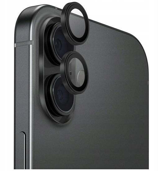 Picture of UNIQ Optix Aluminum Camera Lens Protector for iPhone 17 with Applicator, Black