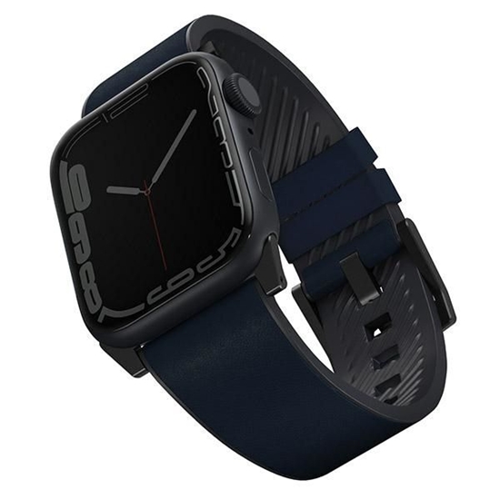 Picture of UNIQ Uniq Straden Leather Hybrid Strap for Apple Watch 1/2/3/4/5/6/7/8/SE/SE2/Ultra 42/44/45/49mm - blue