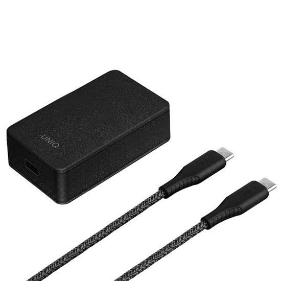 Picture of UNIQ Uniq Versa Slim LITHOS Collective USB-C PD 18W wall charger + USB-C / USB-C cable - black