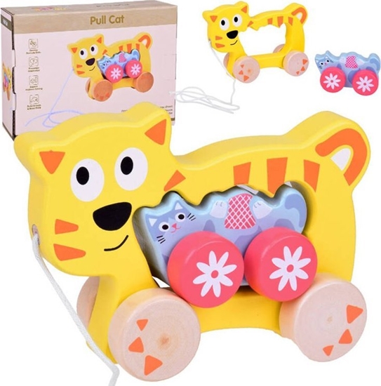 Picture of Urocze Kotki 2w1 Kotek drewniany do cignicia rodzinka ZA5378