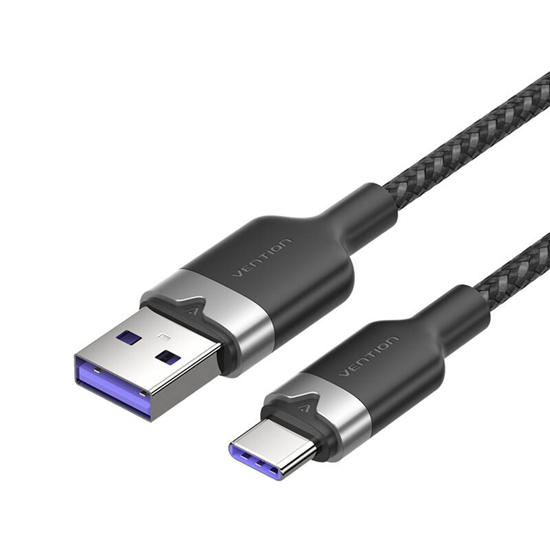 Изображение USB 2.0 A to USB-C 6A Vention CTOBH 2M cable (blac