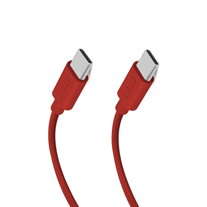 Attēls no USB-C - USB-C fabric cable with cable clip, 1.5 m 