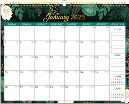 Изображение Vægkalender Blomster A4 med 14 måneder 2025