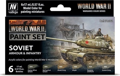 Picture of Vallejo Vallejo: 70.202 - Model Color - WWII Soviet Armour & Infantry (6 x 18 ml)