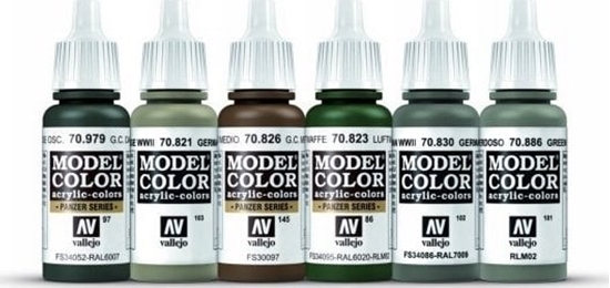 Picture of Vallejo Vallejo: 70.206 - Model Color - WWII German Infantry (6 x 18 ml)