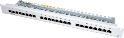 Attēls no Value Cat.5e (Class D) 19" Patch Panel, 24 Ports, STP, grey